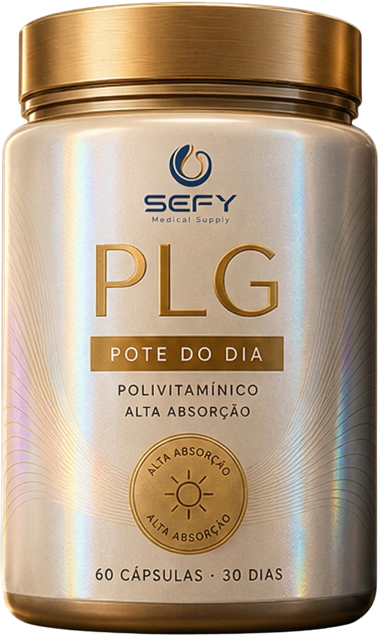 Pote do Dia PLG, embalagem clara com tampa dourada